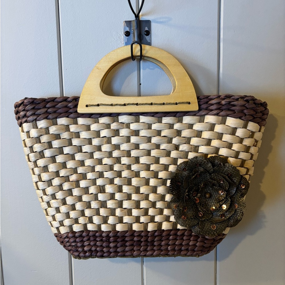 Boho Woven Straw Tote Bag